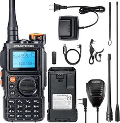 Baofeng K6 5W Tri-Band Ham Radio UHF/VHF/1.25M/NOAA/FM/Air Receiver Type-C 999CH