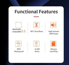 Portable Bluetooth Wireless Speaker Waterproof Stereo Bass USB TF FM Radio