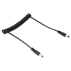 5Ft 5.5mm x 2.1mm Male to Male DC Power Cable Coiled Extension Cable Cord