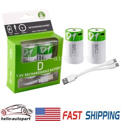 USB AA AAA 9V D Size Lithium ion Li-ion Rechargeable Battery 1.5V W/ Type C Lot