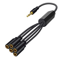 3.5mm TRRS 4-Pole Male to 5/6 Way Female Splitter Audio Earphone Headset Cable