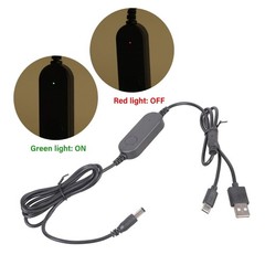 USB C And USB To DC5521 12V 12W Power Adapter Cord Boost Line With Indicator