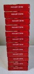 Maxell UR 90min Audio Cassette Tapes Normal Bias 12 Pack Open Box Sealed Tapes