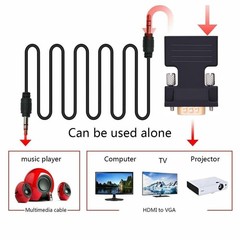 HDMI Female to VGA Male Video Adapter HD 1080p Audio Converter for Laptop PC DVD