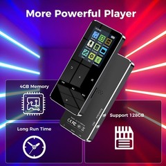 MP3 Player Support 128GB Bluetooth Lossless Music FM Radio Recorder Sport US