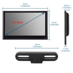 13.3in Android 9.0 Headrest Monitor Video Player Car TV Touch Screen WiFi//USB