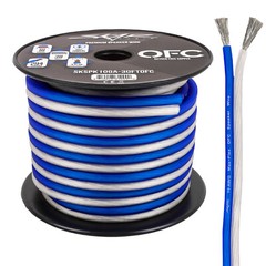 Skar Audio Elite 10 Gauge Oxygen-Free Copper Speaker Wire – 30 Feet (Blue/White)