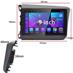 For 2012-2015 Honda Civic Android 12.0 Car Stereo Radio FM WIFI Navi GPS BT 32GB