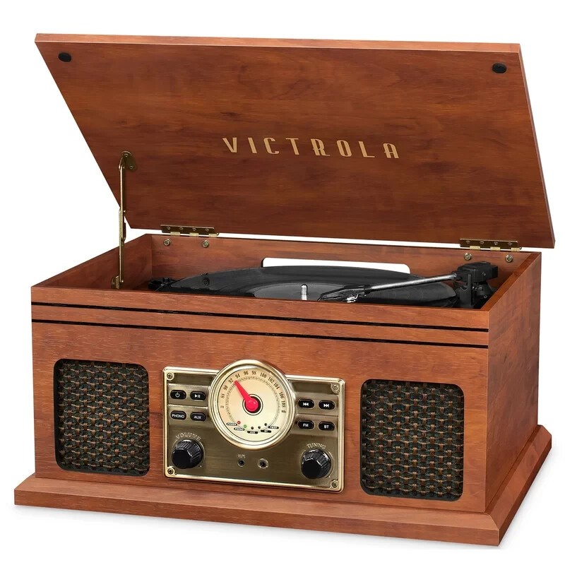 Victrola Walden 4-in-1 Wood Record Player (Mahogany) Factory Direct