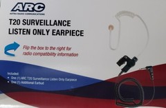 ARC T20 3.5mm Surveillance Listen Only Earpiece 14″ Cable Right Angle Plug