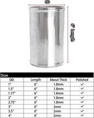 2.75″(70mm), Length 6″ (152mm) Pipe Intake Adapter, 2.75 Size: OD: 2.75 (70mm)