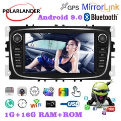7in 2 Din Touch Screen Android 9.0 Car Radio GPS MP5 Player For Ford Focus SMax