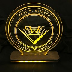Custom Business Sign Edge Lit Acrylic Laser Engraved and Cut Sign 6″x6″ or 8″x10