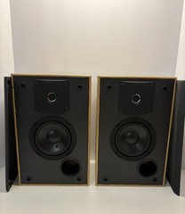 JBL J2050 Woodgrain Bookshelf Speakers Pair 2 Way Oak MADE IN USA Tested Works