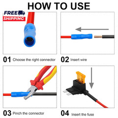 16 Pack 4 Types Fuse Tap Upgraded 12V Car Add a Circuit Fuse Tap Kit Micro2