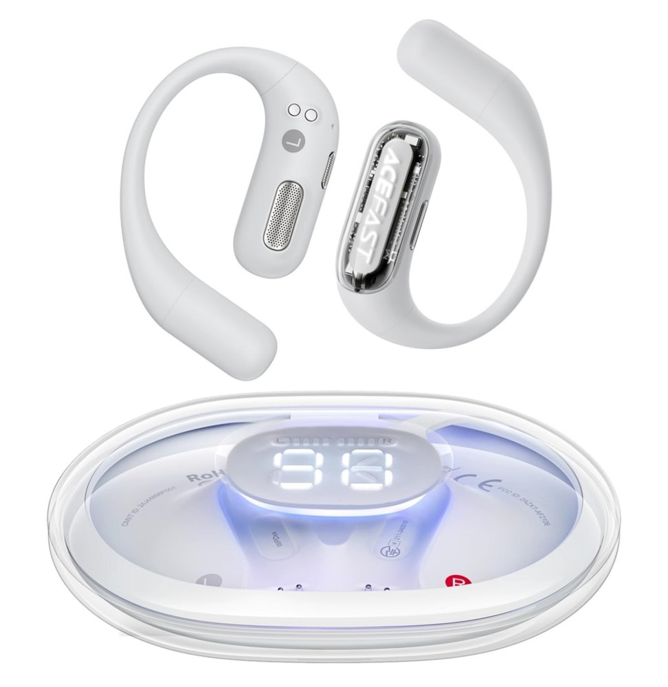 AceFit Pro Open-Ear Headphones, Night Safety Mode for Normal, Grey