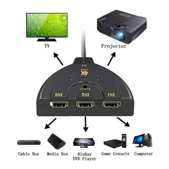 3 Port HDMI Switch Splitter 4K HD Switcher Selector for PS4 PS3 Xbox HDTV 3D