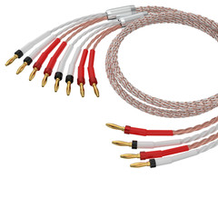 HIFI Silver-plated Bi-wire Speaker Cable High-end OCC Speaker Wire Y/Banana Plug
