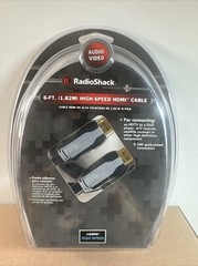 High Speed HDMI Cable 6 ft (1.82M) Gold Plated 24K Connectors Radio Shack(22E48)