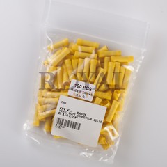 (100) Yellow Vinyl Butt Connector 12-10 Gauge AWG 12V Electrical