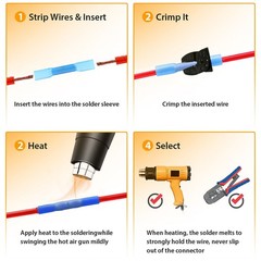 10-100PCS 16-14 AWG Wire Heat Shrink Butt Splice Connectors Seal Crimp Terminals