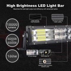 LED Light Bar 32″ Curved & 2X 4″ 60W LED Pods Fog Lights Wiring Harness Kit