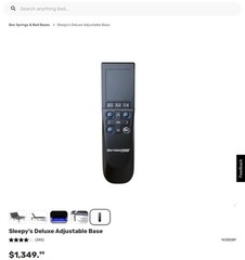Remote Control RF62 – Sleepy’s Deluxe Adjustable Base – RF.62.12.01