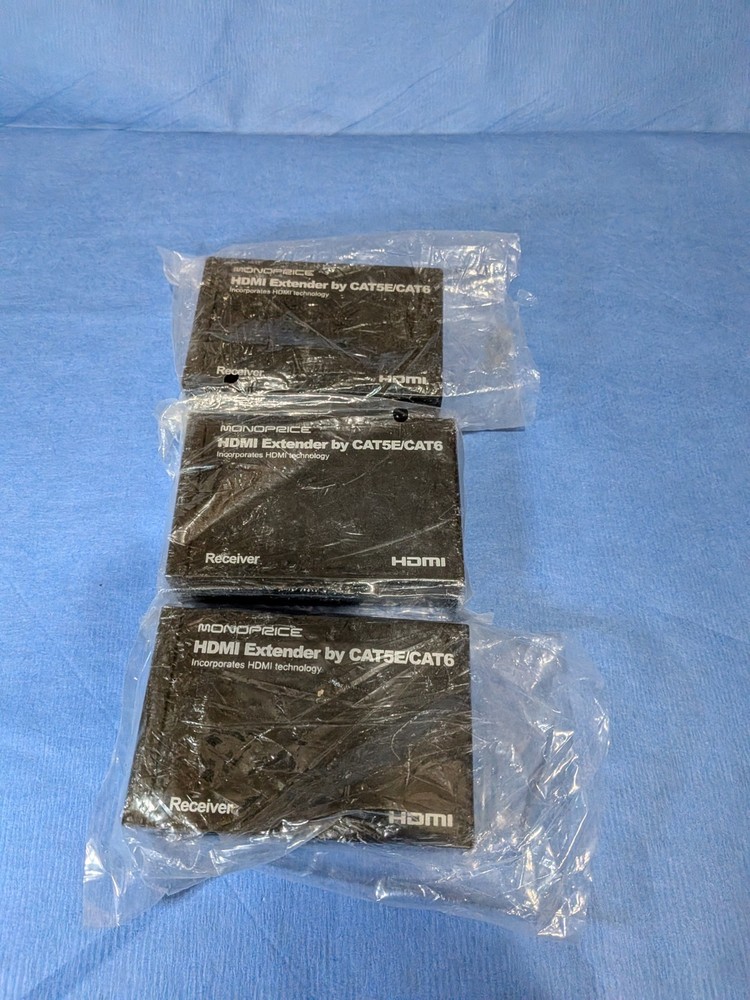 Lot Of 3 Monoprice HDMI Extender by CAT5E/CAT6 Receiver-Box Only,No Power Supply