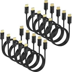 DisplayPort Cable 10-Pack 6ft 4K 60Hz for Gaming Monitor PC Laptop