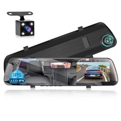 4″ IPS LCD Rear View Mirror Dash Cam – 1080P Dual Front & Rear Camera, 64GB Card