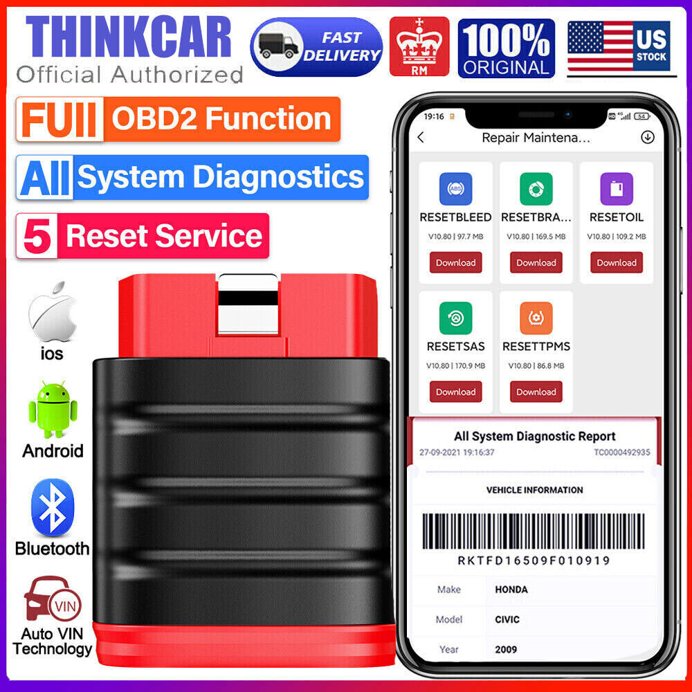 ThinkSafe Car All System ABS SRS Oil EPB TPMS OBD2 Scanner Diagnostic Scan Tool