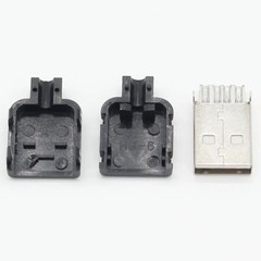 10 Sets DIY USB 2.0 Type A Male 4 Pin Plug Socket Solder Adapter