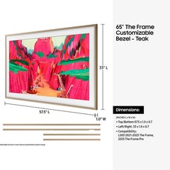 Samsung 65” Frame TV Bezel Modern Teak VG-SCFF65TKBZA New 2025