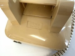 Vintage ITT Model Tan Rotary Dial Desktop Corded Telephone