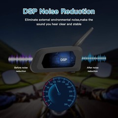 V6 Pro Motorcycle Helmet Bluetooth Intercom Headset ESP Noise Reduction IP65