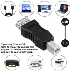 2 Pcs 2.0 A Female to USB B Male Printer Converter – USB A to B Adapter – AF/…