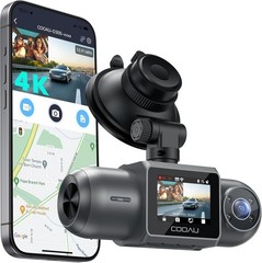 COOAU D30S 4K Dash Cam with GPS Wi-Fi Uber Car Camera, Supercapacitor, 4 IR LEDs