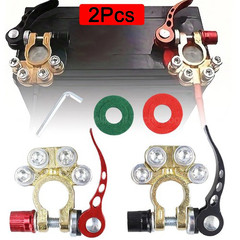 2PCS 4 Way Car Battery Terminal Clamp Connectors Quick Release Disconnect Tool