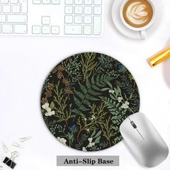 XUNLURY Dark Green Plant Mouse Pad, Vintage 7.9×7.9 inches, color 1