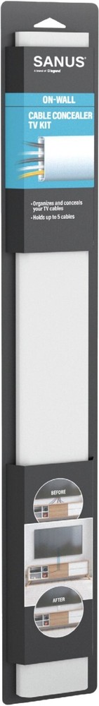 Sanus On-Wall Cable Concealer Kit for Mounted TVs – Holds Up to 5 Cables