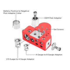 RECOIL BTL Solid Brass Positive/Negative Battery Terminals with Adaptor Collars