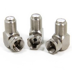90 Degree Right Angle F Female to Male Connector Coax Adapter TV F-Type M/F Lot