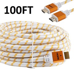 PREMIUM HDMI CABLE 100FT For 3D DVD PS3 HDTV XBOX LCD HD TV 1080P v1.4 White US