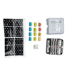 6 Way Car Boat Power Distribution Panel Board Blade Fuse Box Block Holder 12-24V