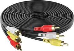 New Premium 3 RCA to 3 RCA Male To Male Composite Audio Video AV Cable VCR DVD