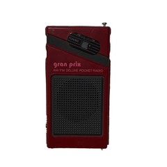 Gran Prix A2090 AM/FM Deluxe Pocket Radio Red Tested Working w/ Belt Clip