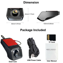 1080P Wifi USB Dash Camera Wide angle DVR 64GB for Android Car Stereo Headunit