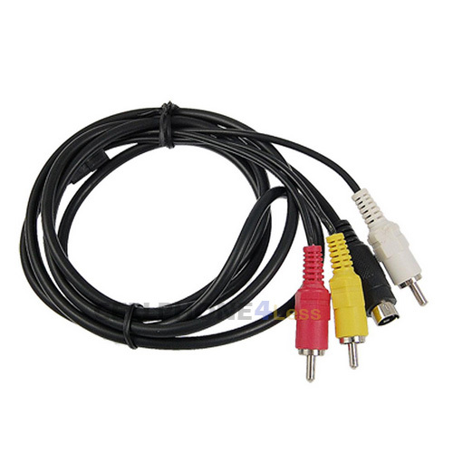 5FT S-Video 7 Pin to 3 RCA Male AV Composite Cable – NEW