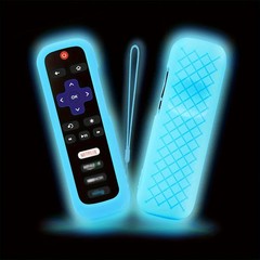 1P Silicone Remote Control Cover For Roku Glow-In-The-Dark TV Remote Holder Case
