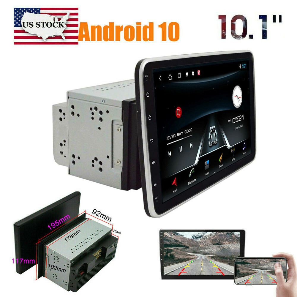 10.1″ Android 10 Rotatable Touch Screen Car Stereo WiFi BT Radio GPS Double 2DIN